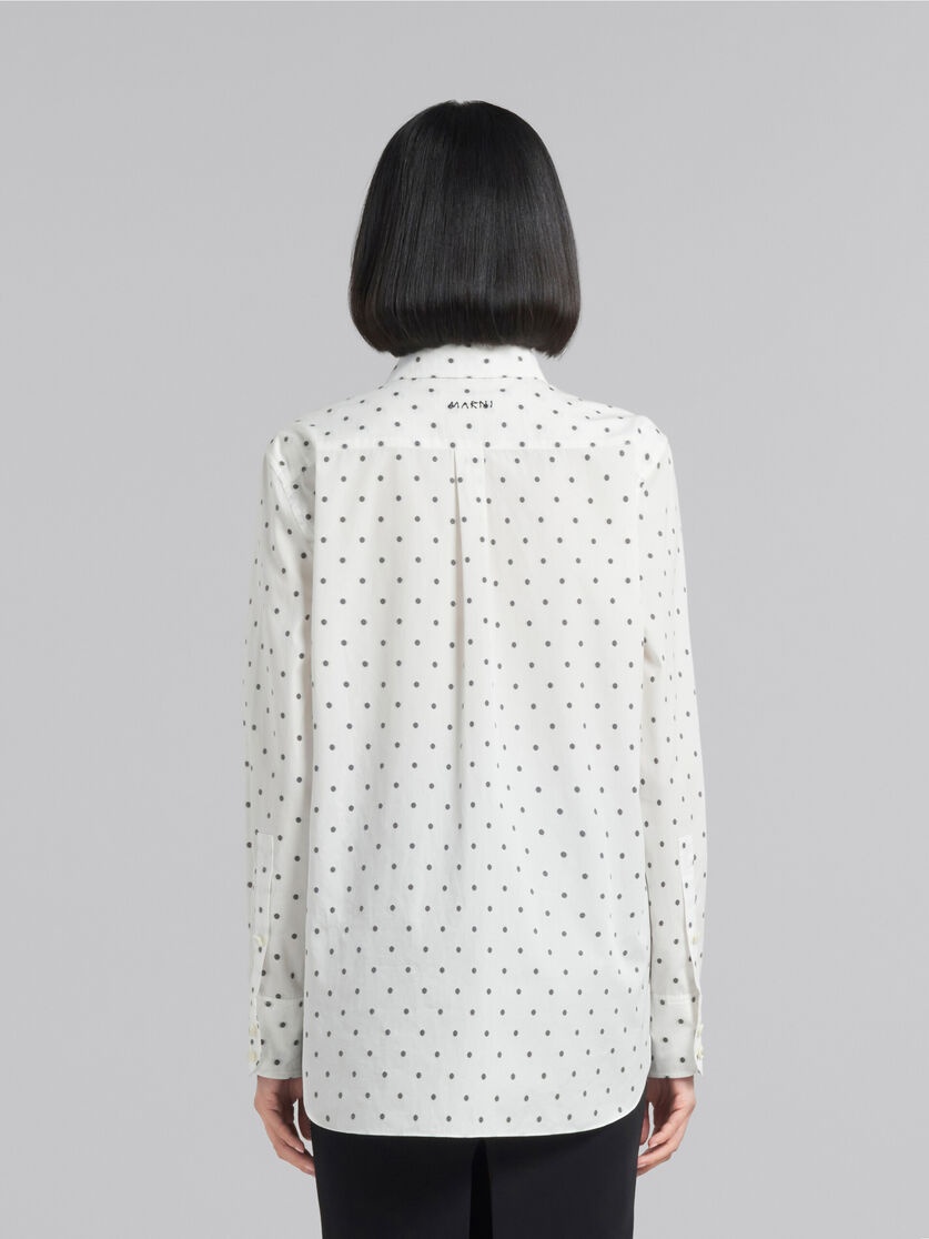 WHITE POPLIN SHIRT WITH POLKA DOTS - 3