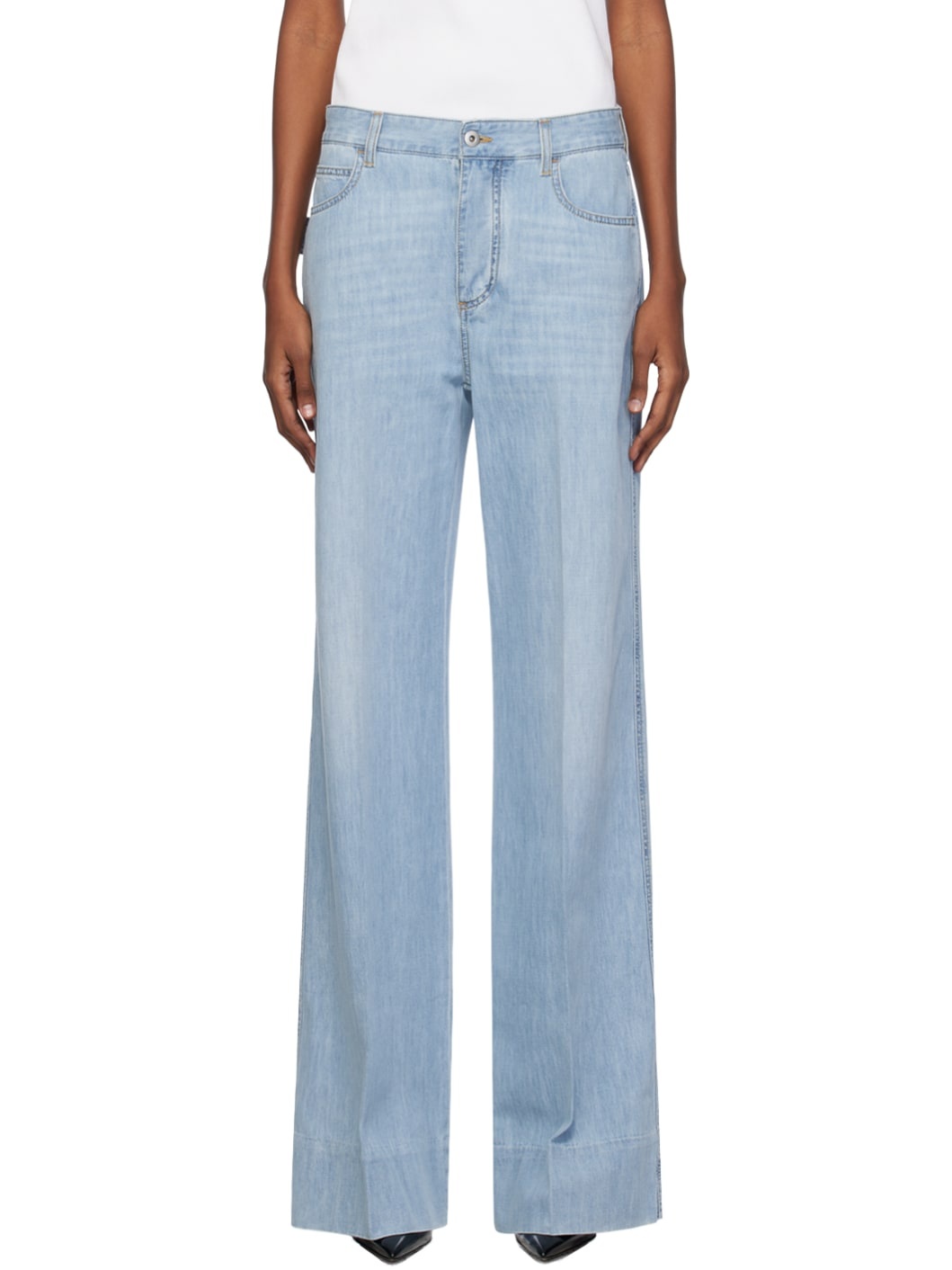 Blue Wide-Leg Jeans - 1