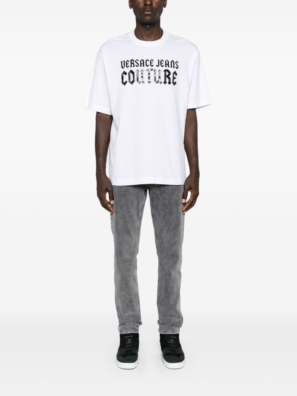 logo-embossed cotton T-shirt - 2