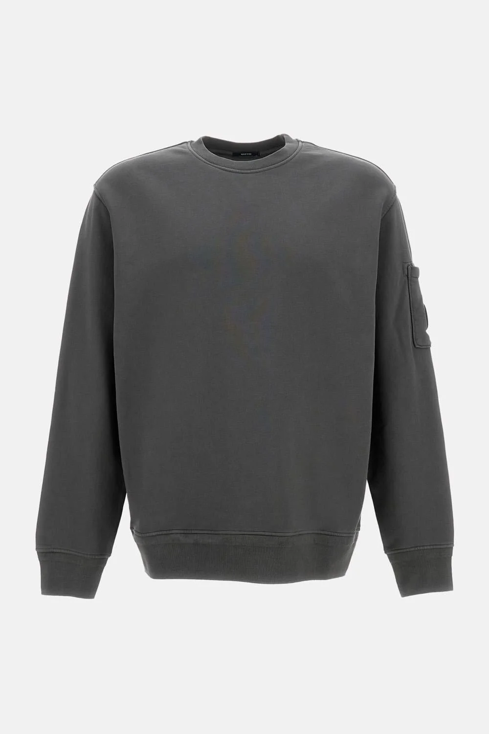 Crewneck sweatshirt in diagonal cotton fleece with lenses - 1