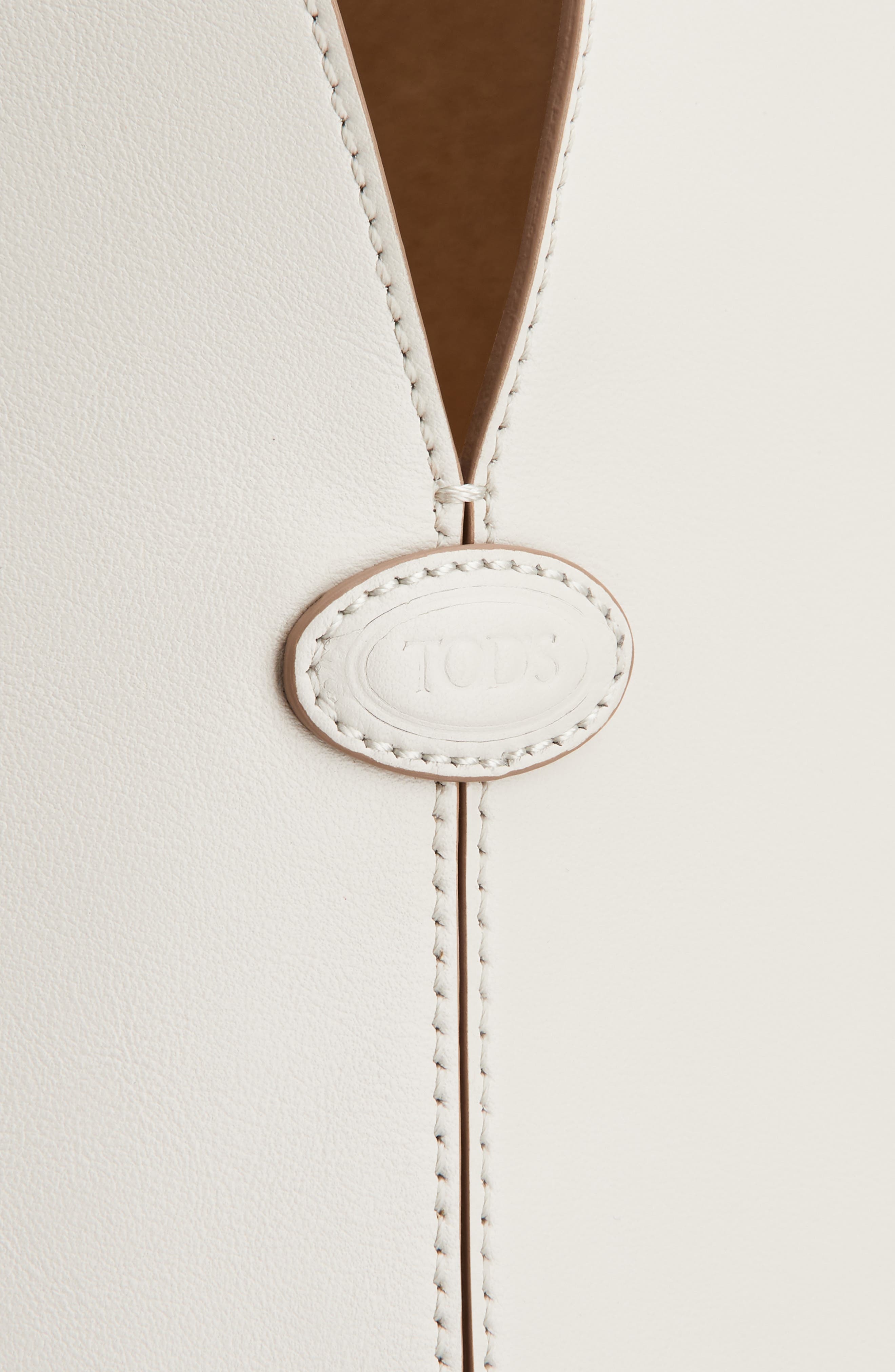 Tod's Small Sacca Leather Bucket Bag in Bianco Calce at Nordstrom - 6