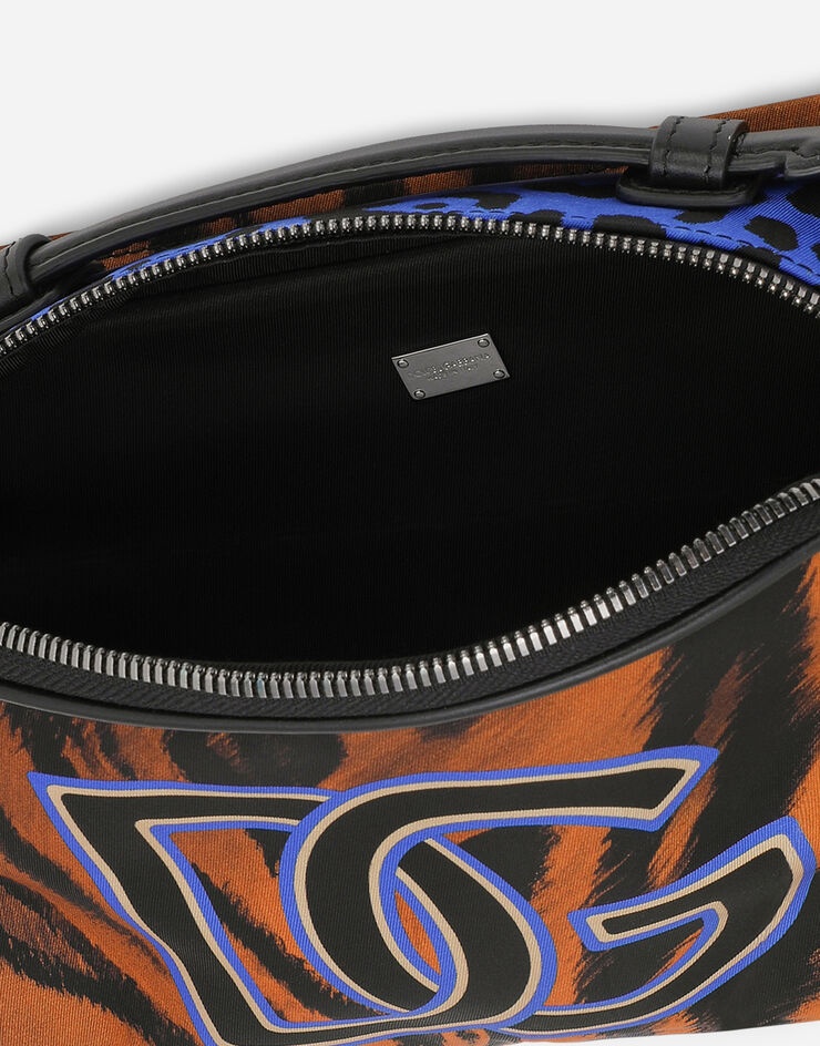 Tiger-print nylon belt bag - 5