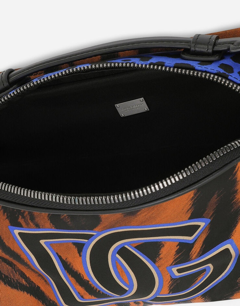 Tiger-print nylon belt bag 5