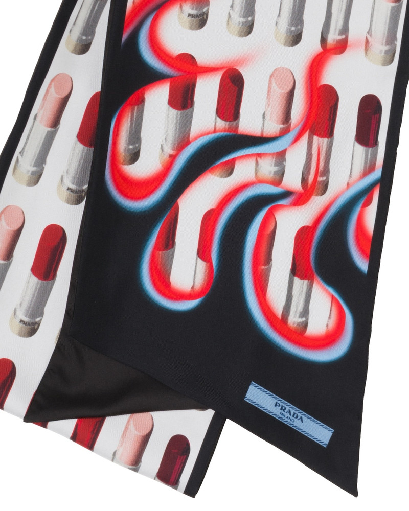 Prada Double Match Lipstick printed silk scarf outlook