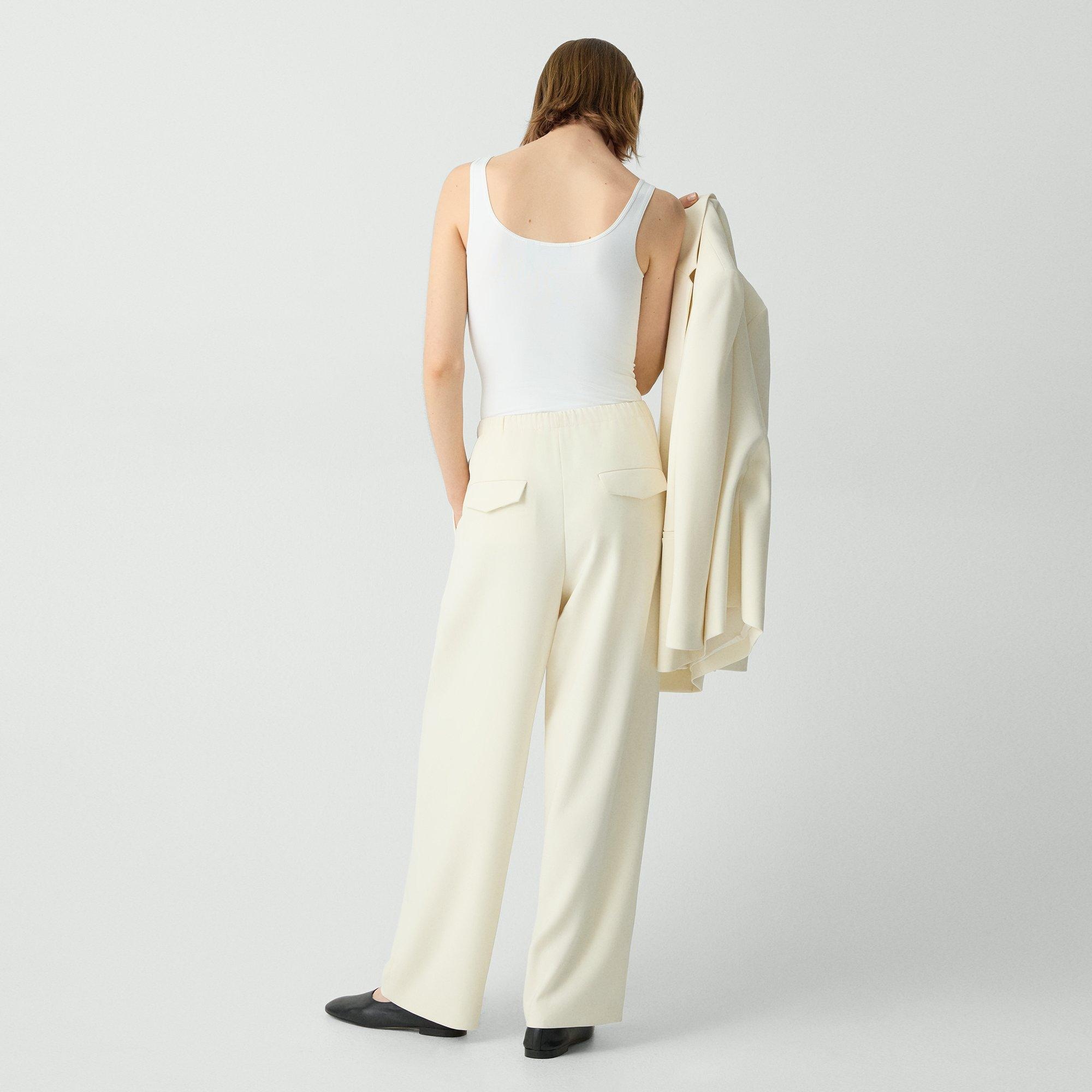 Pleated Pull-On Pant in Admiral Crepe - 4