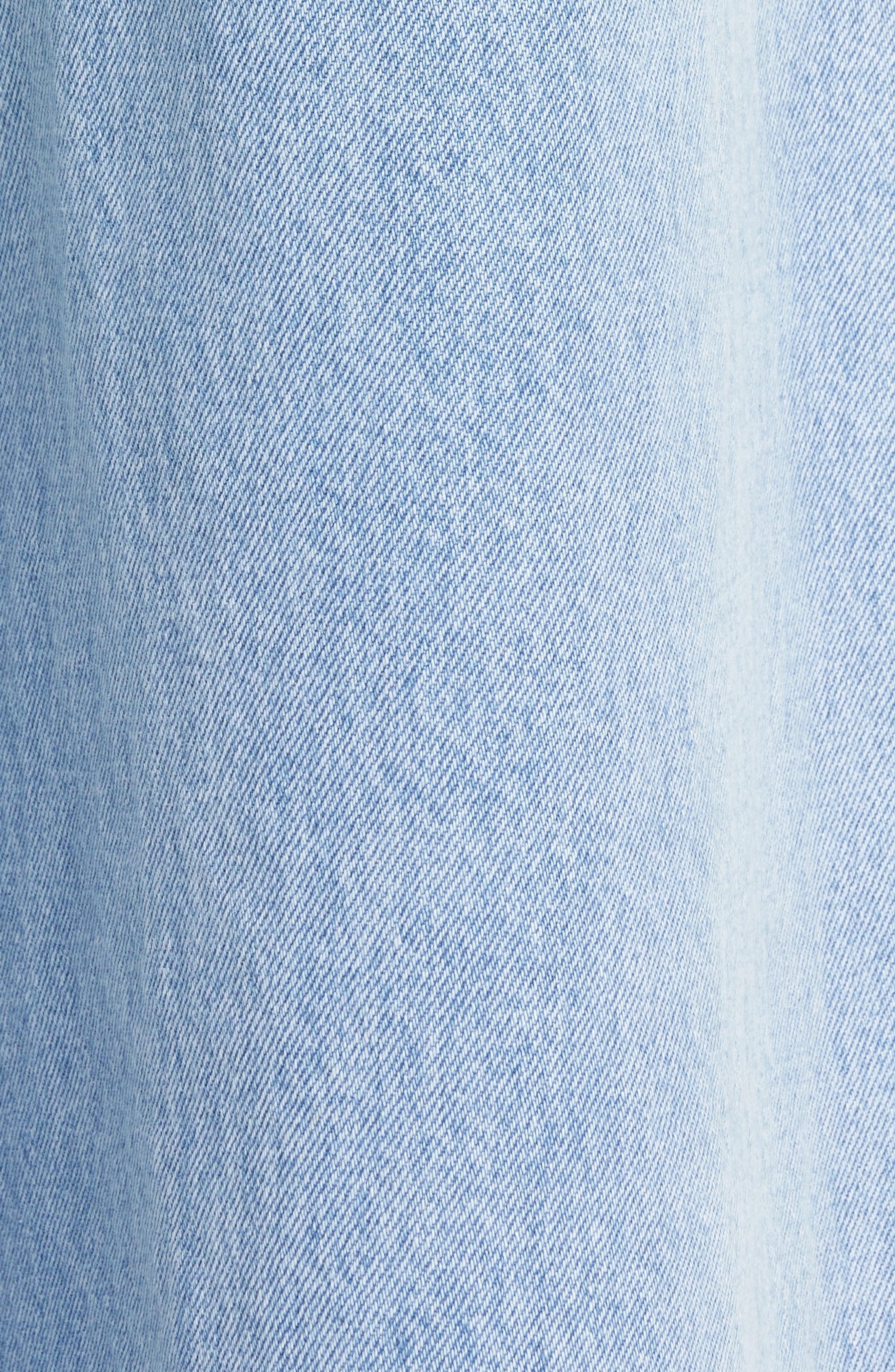 Area Crystal Slit Cotton Denim Wide Legs Jeans in Light Blue at Nordstrom - 7