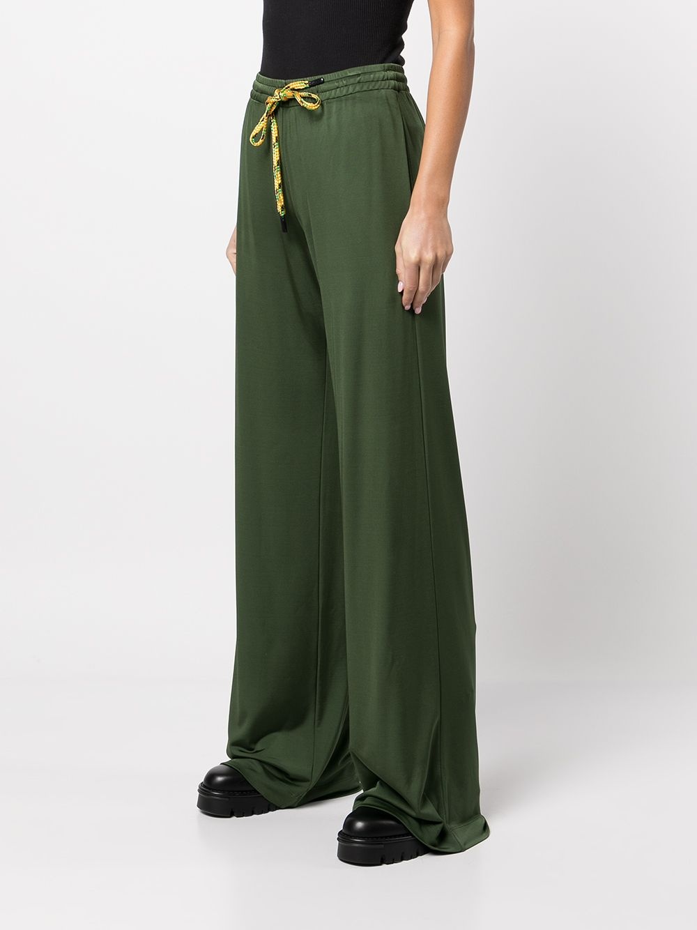 crepe texture wide-leg trousers - 3