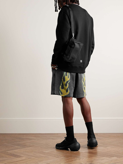 Givenchy Straight-Leg Distressed Logo-Print Cotton-Jersey Shorts outlook