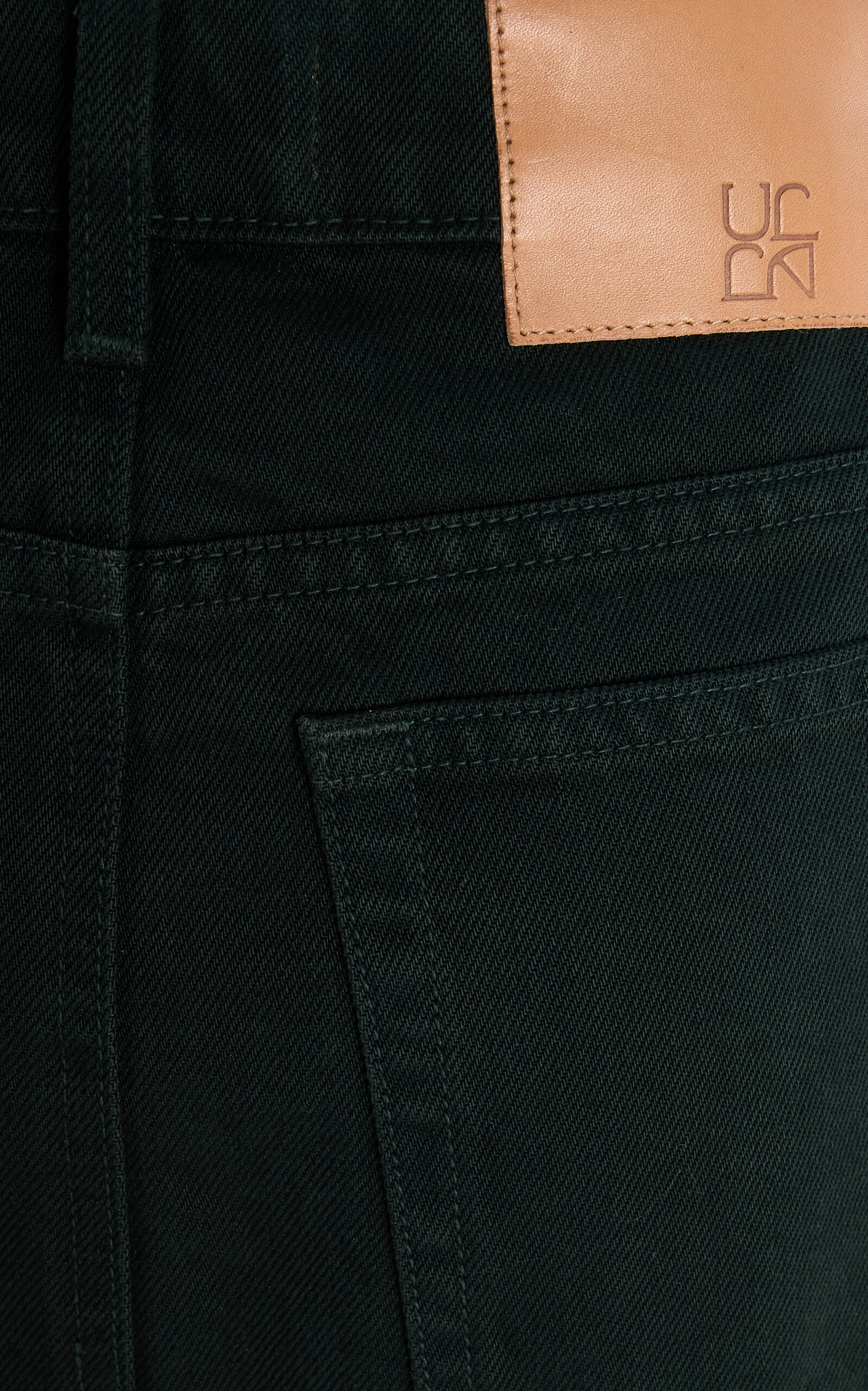The Anais Cotton Denim Maxi Skirt dark green - 4