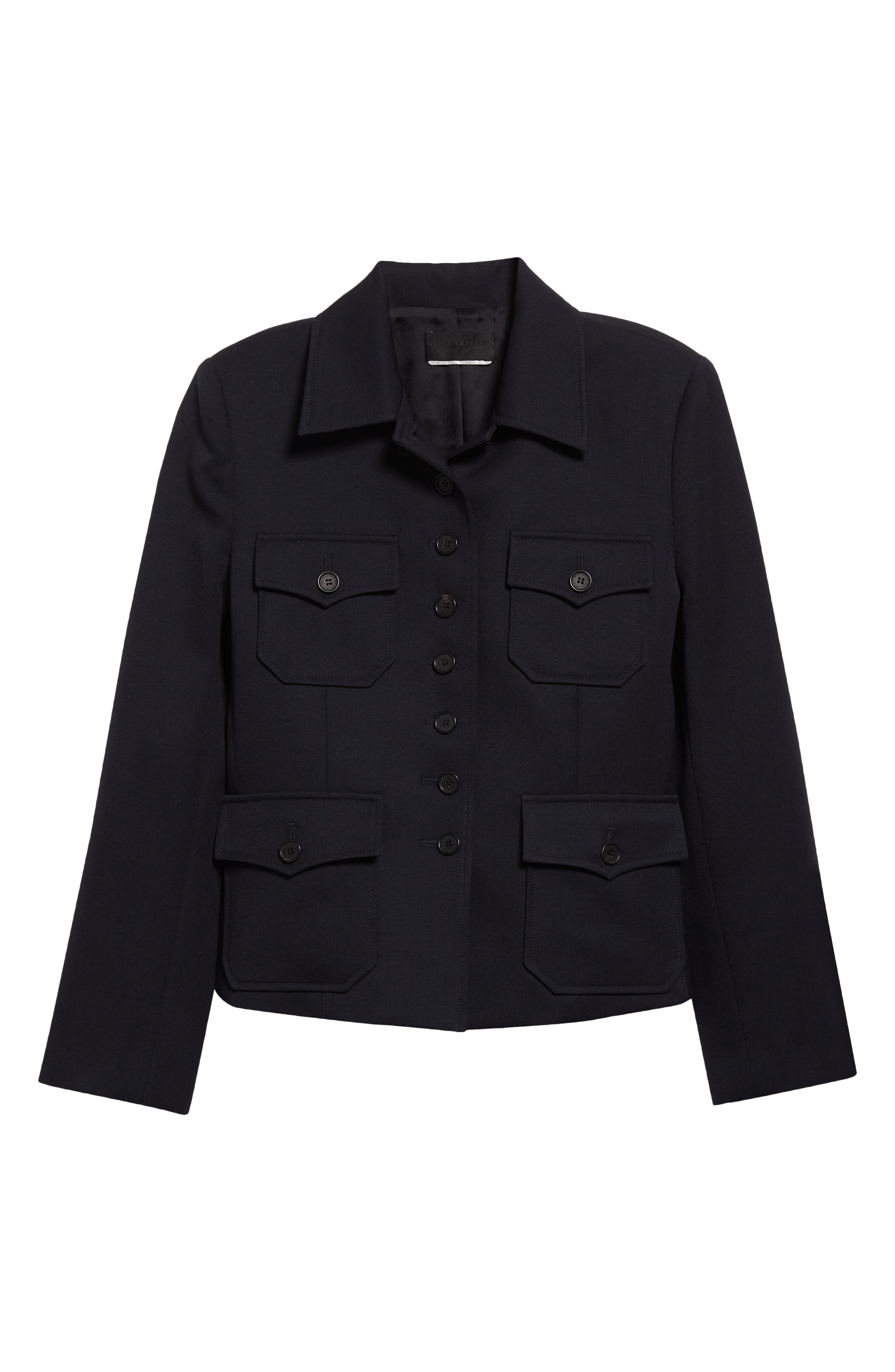 Nili Lotan Jamison Virgin Wool Jacket in Midnight at Nordstrom - 7