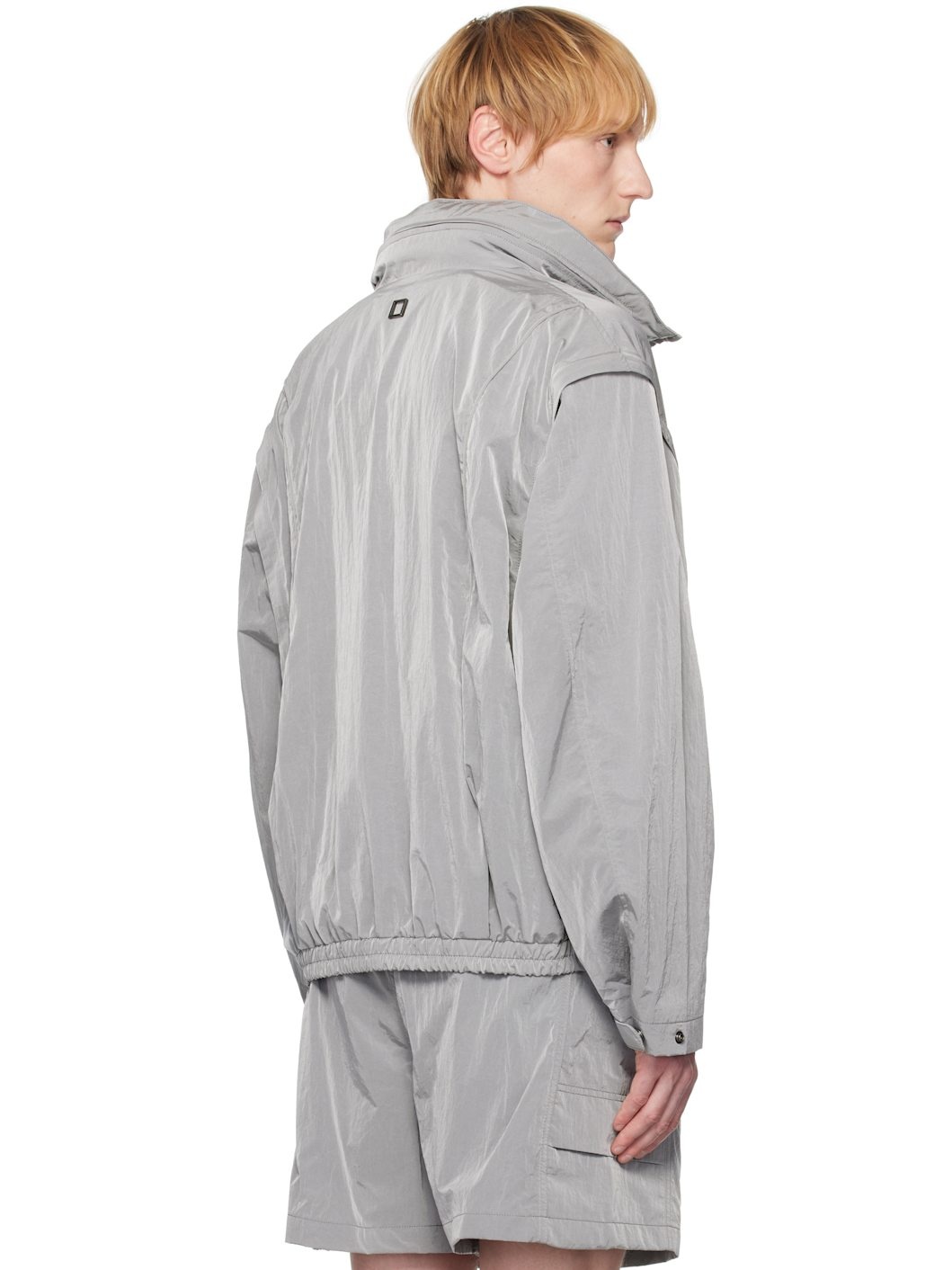 Gray Nylon Track Jacket - 3