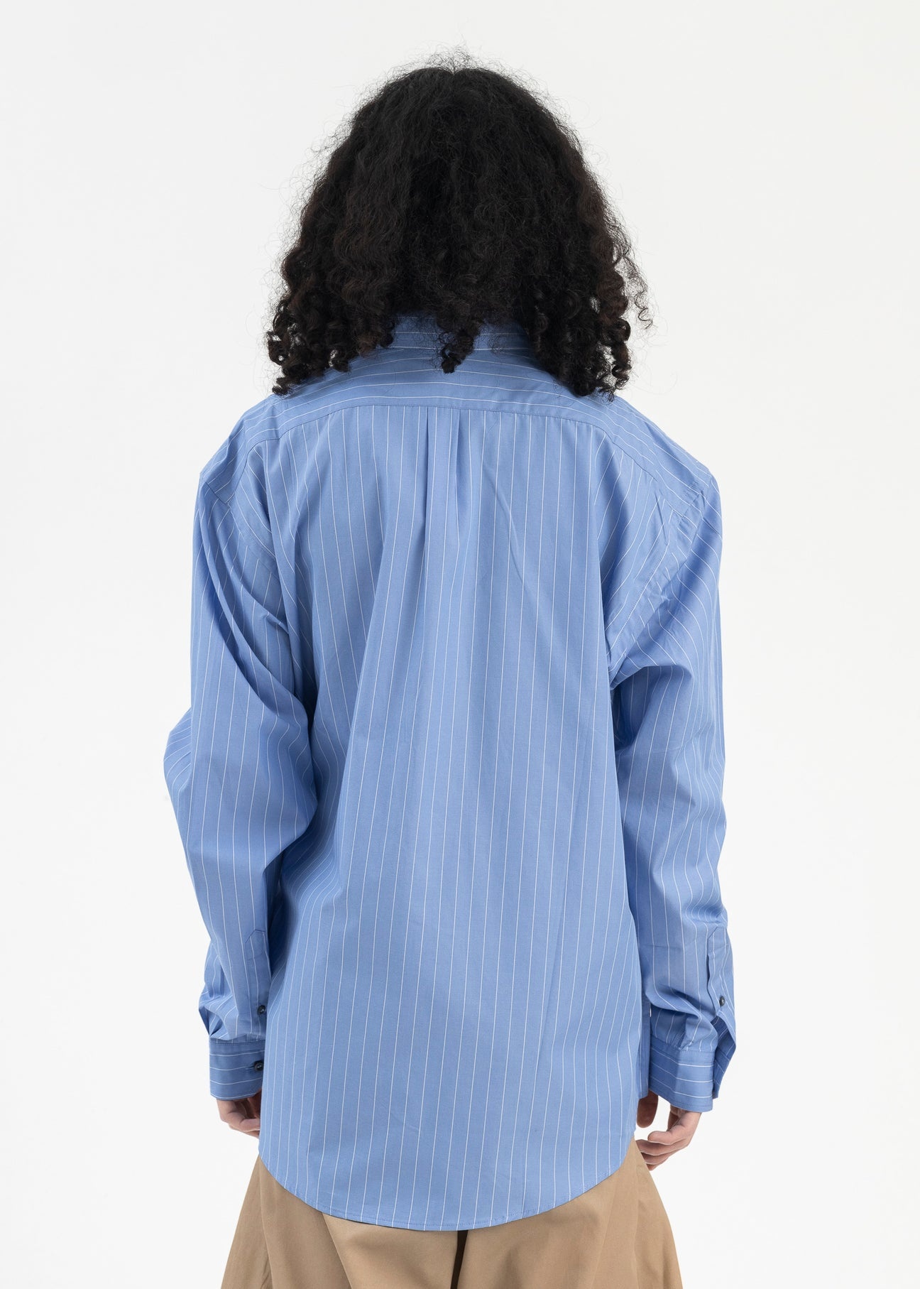 BLUE STRIPE SCRUNCHED SHIRT - 3