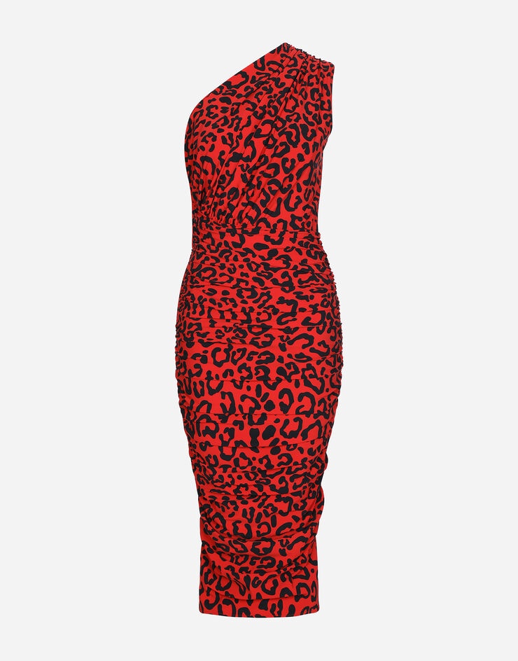 One-shoulder leopard-print jersey dress - 3