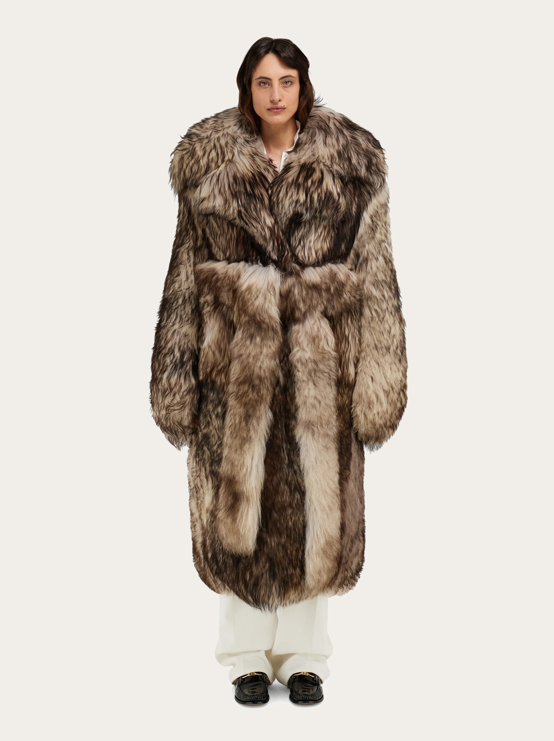 Leather and shearling coat - 2