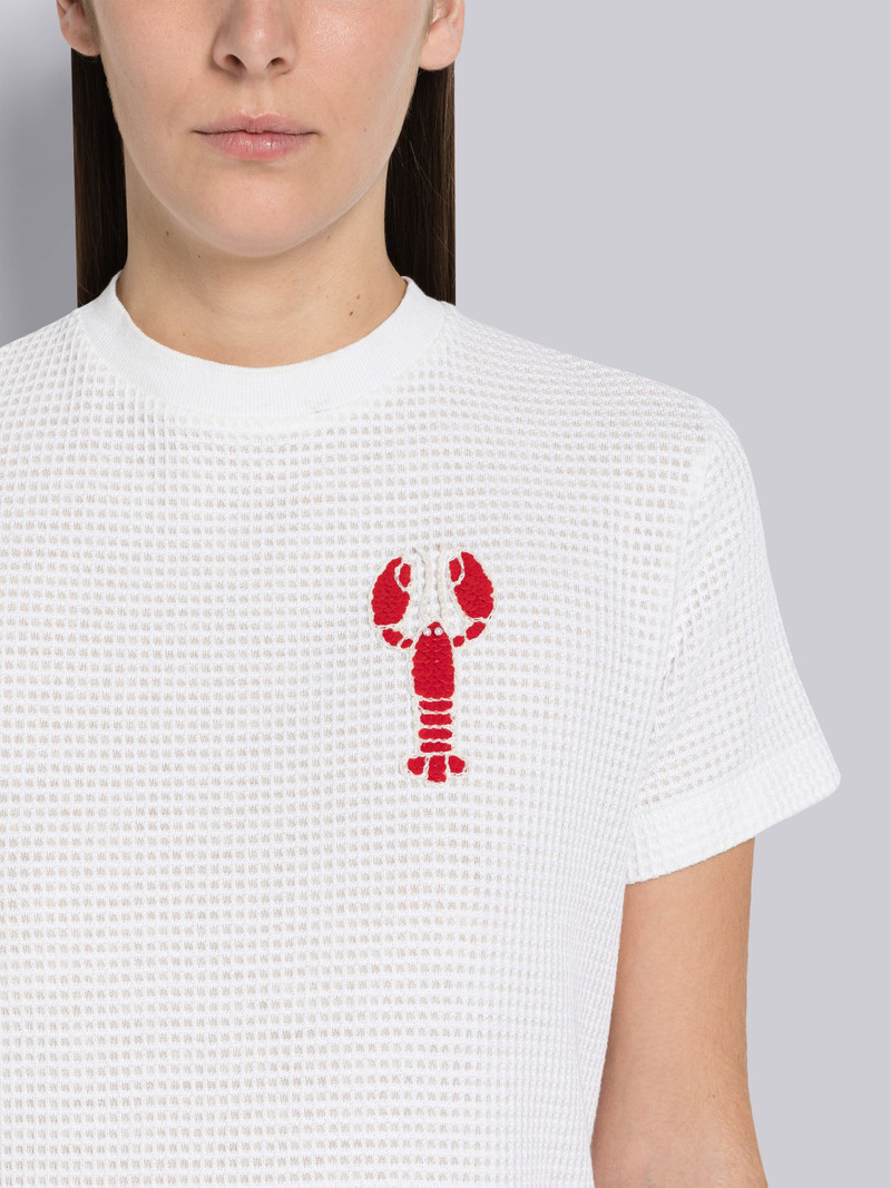 Textured Check Sequin Lobster Short Sleeve Tee 5