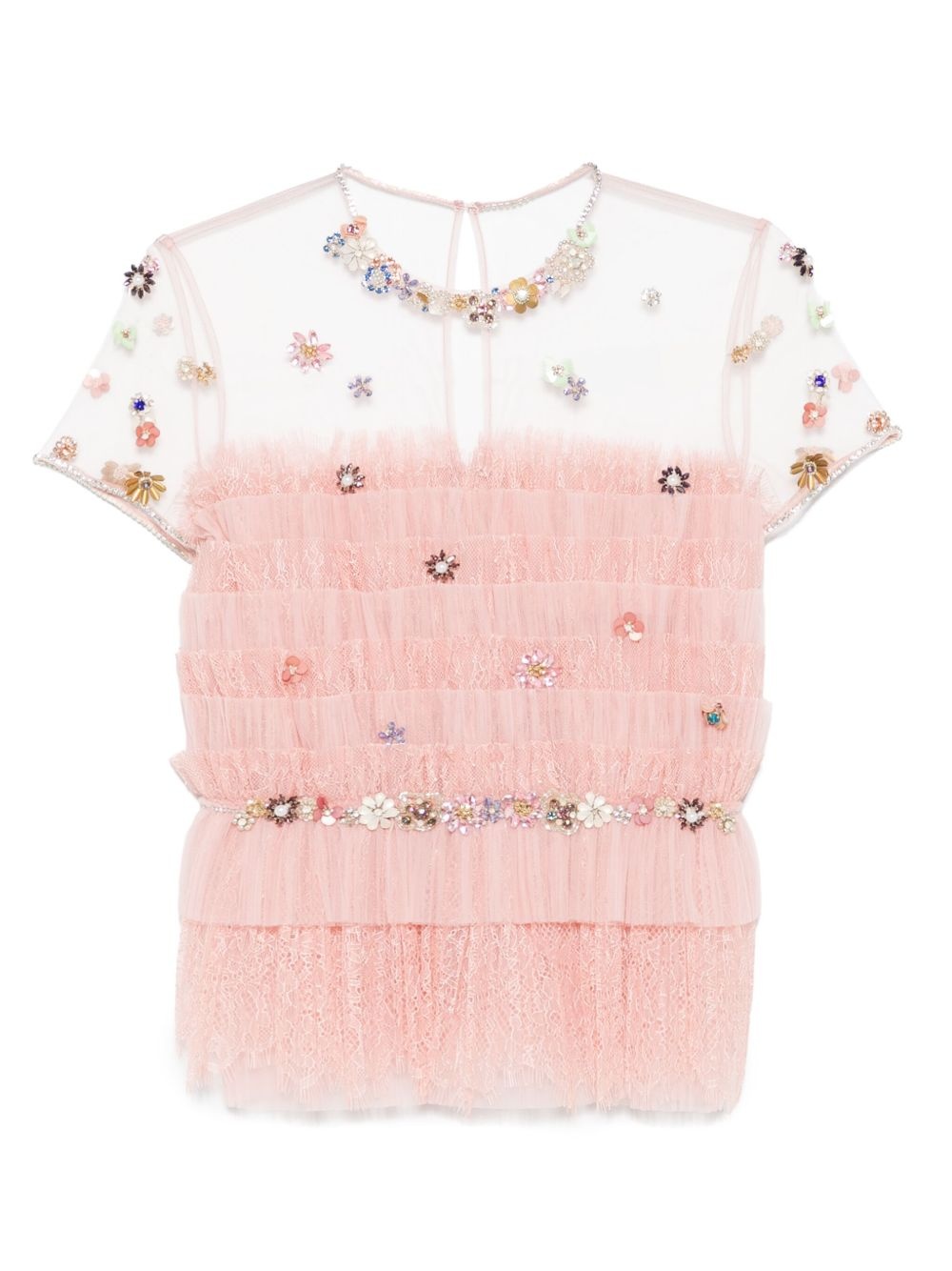 crystal-embellished blouse - 1