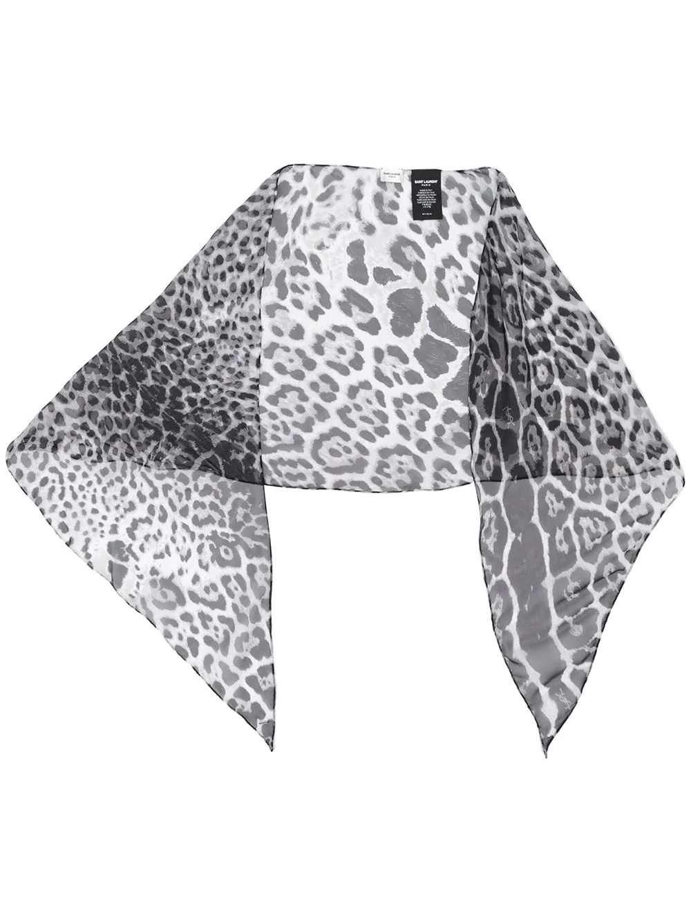 leopard-print sheer scarf - 1