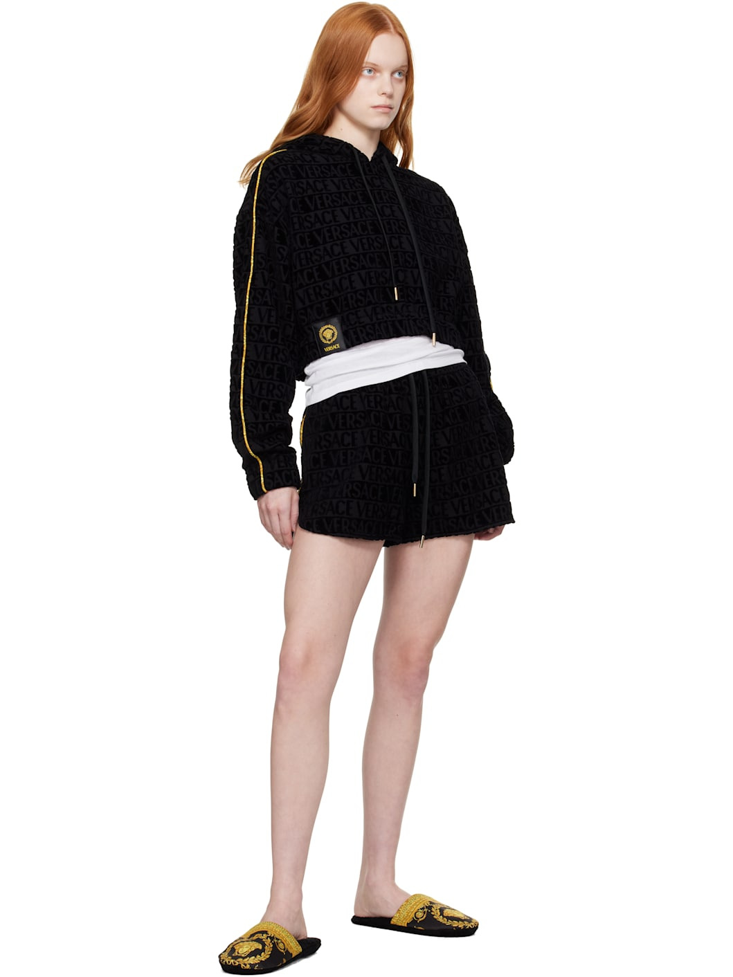 Black 'I Heart Baroque' Slippers - 5