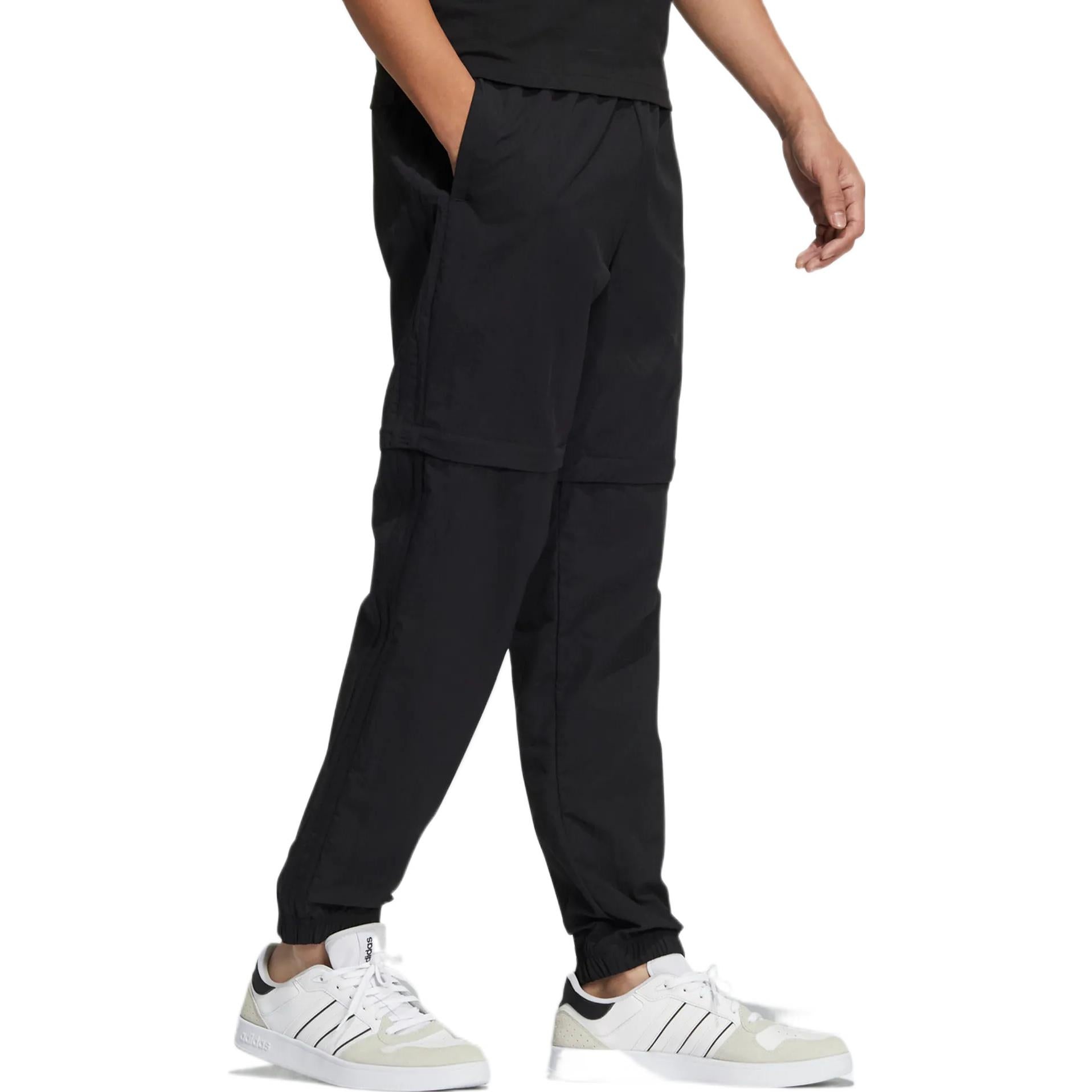 Men's adidas neo SW 2N1 TP Woven Bundle Feet Detachable Sports Pants/Trousers/Joggers Black HC9734 - 4