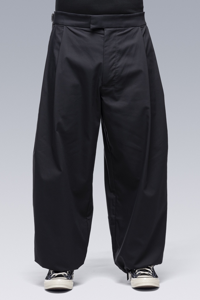 P48-CH Micro Twill Pleated Trouser Black - 10