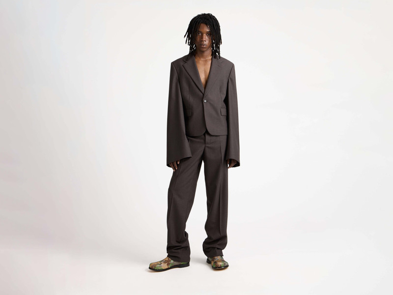 JW Anderson TAILORED TUXEDO TROUSERS IN CHOCOLATE BROWN outlook