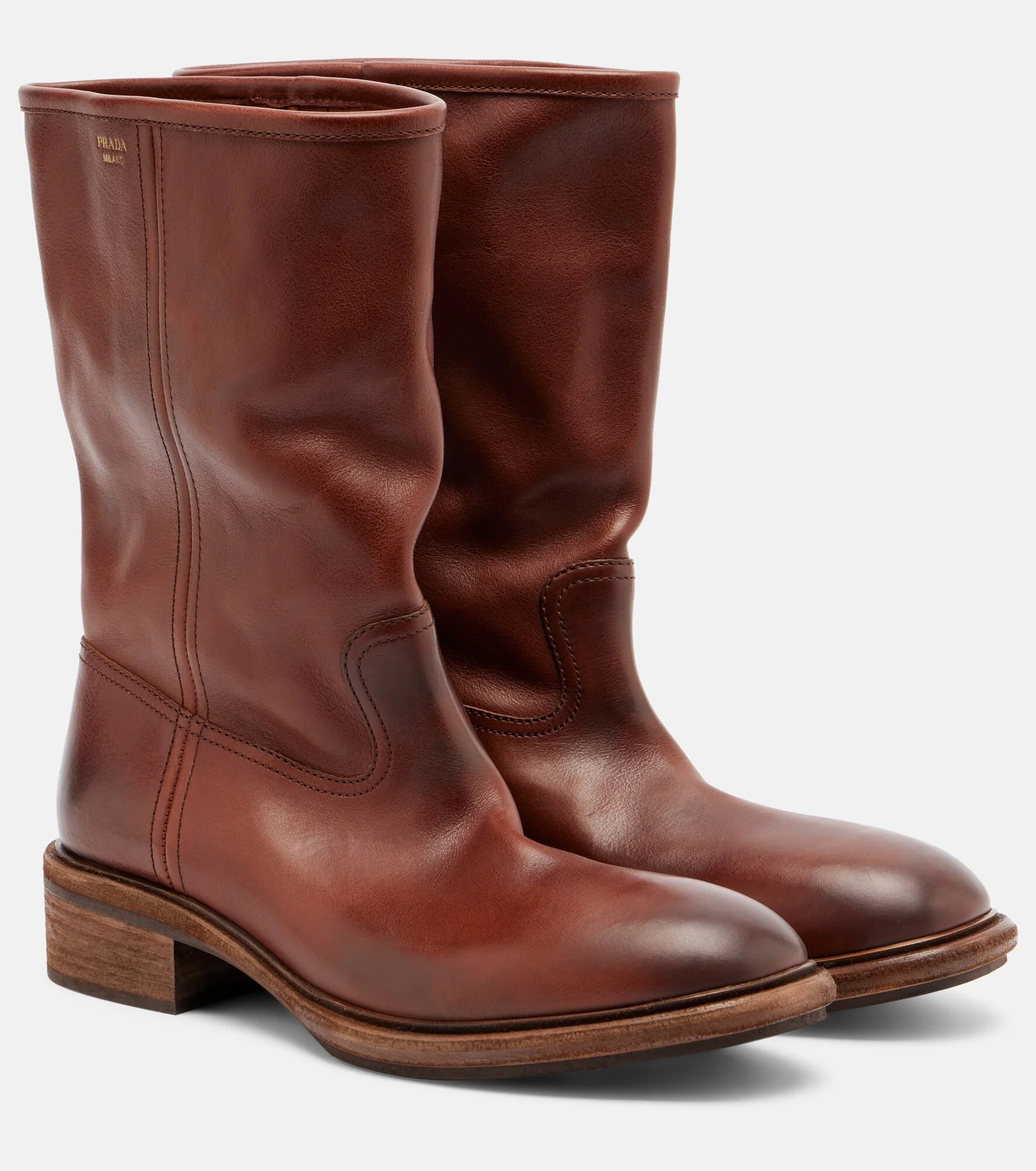 Leather mid-calf boots - 1