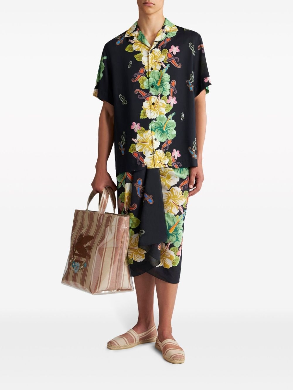 floral-print cotton shirt - 2
