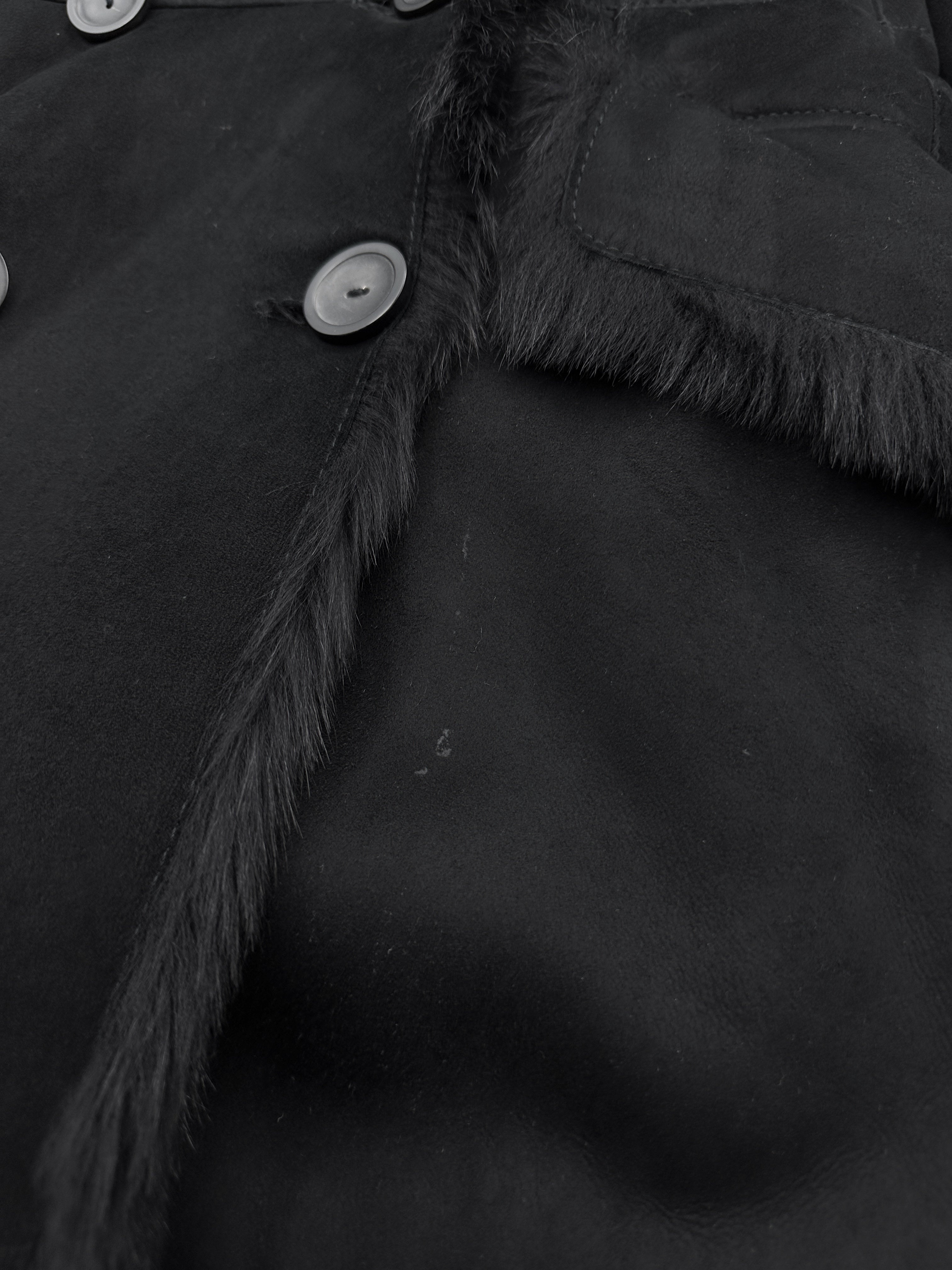 Gucci Fall 1996 Tom Ford Kate Moss Double-Breasted Long Shearling Coat 40 - 13
