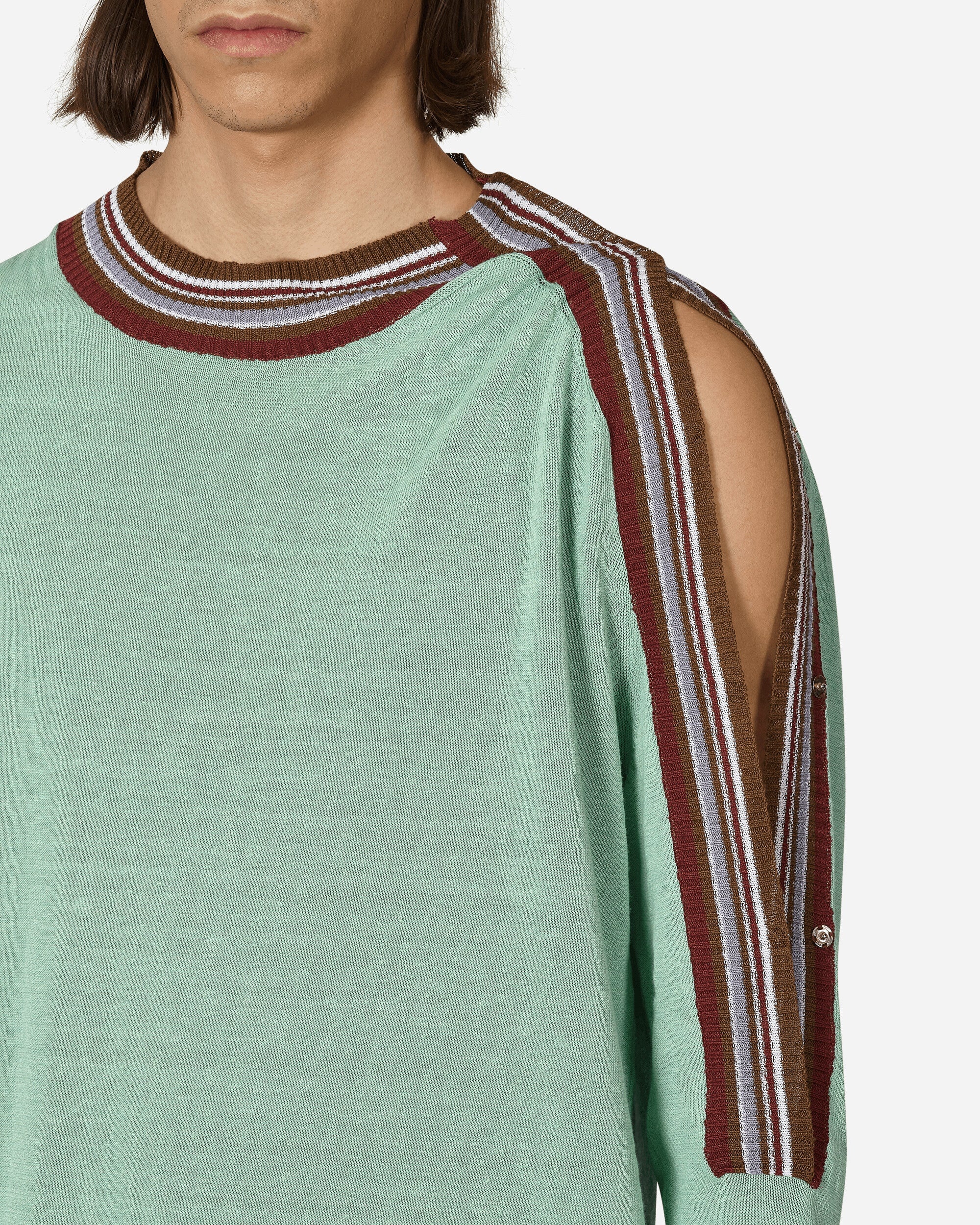 Kiko Kostadinov Ria Henley Knit Sweater Mint Green | slamjam 