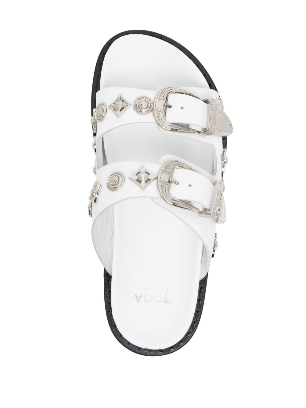 double-buckle slip-on sandals - 4