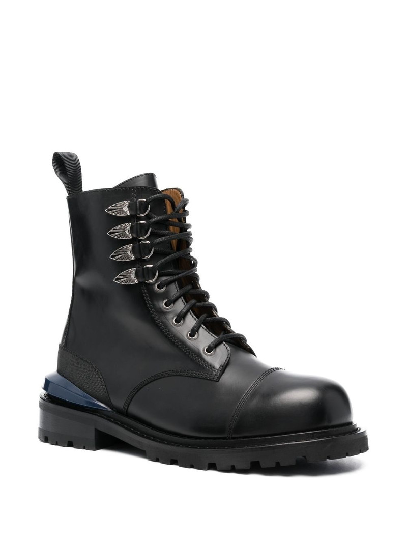 TOGA VIRILIS lace-up ankle leather boots outlook
