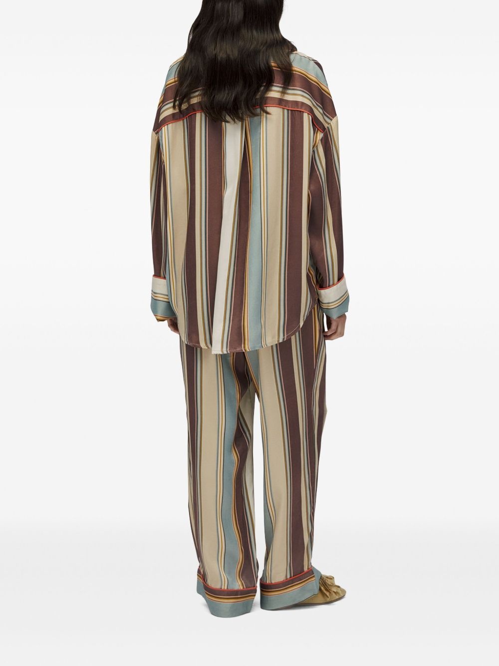 striped straight-leg trousers - 3