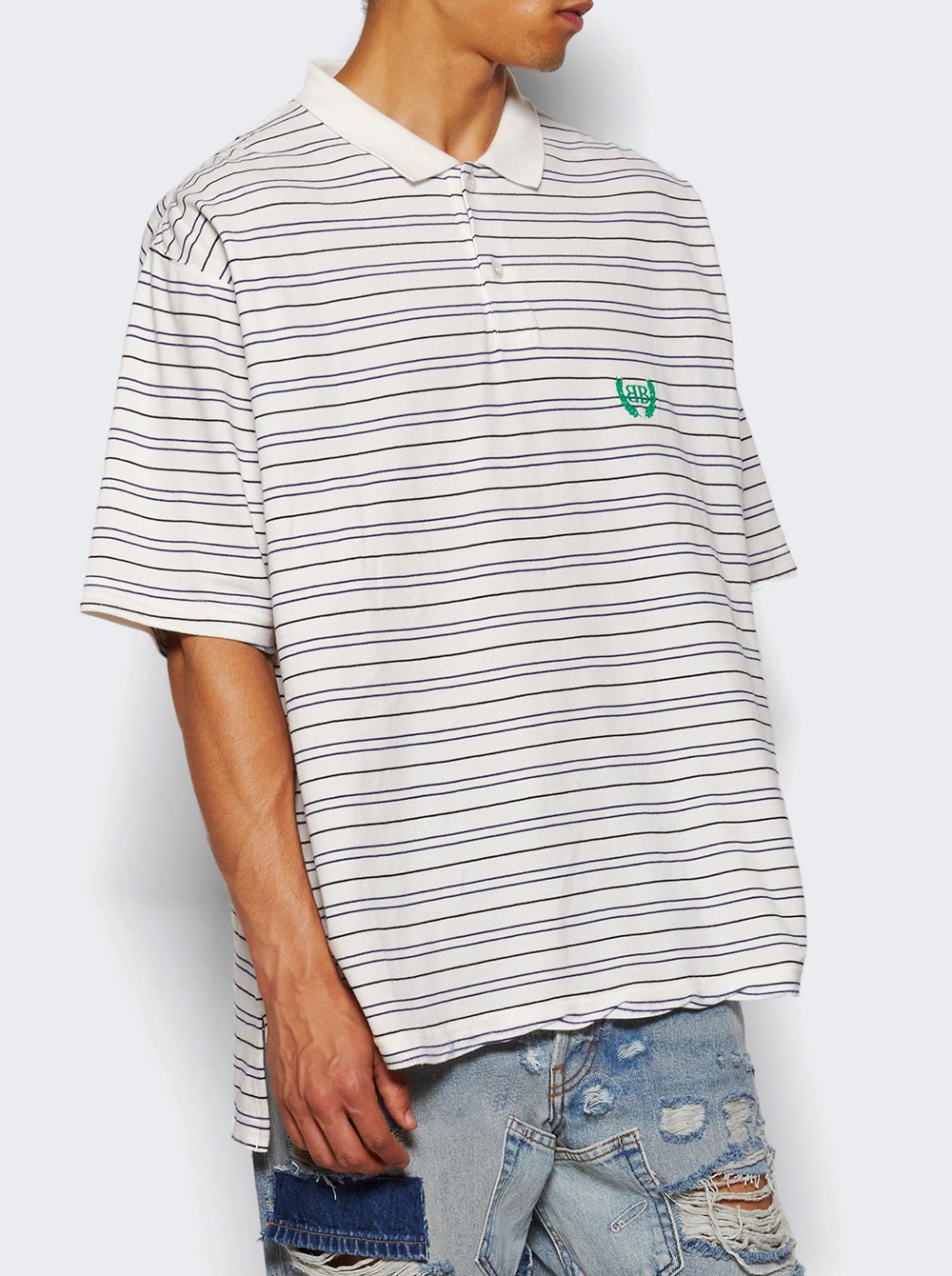 Short Sleeve Regular Polo White And Blue - 2