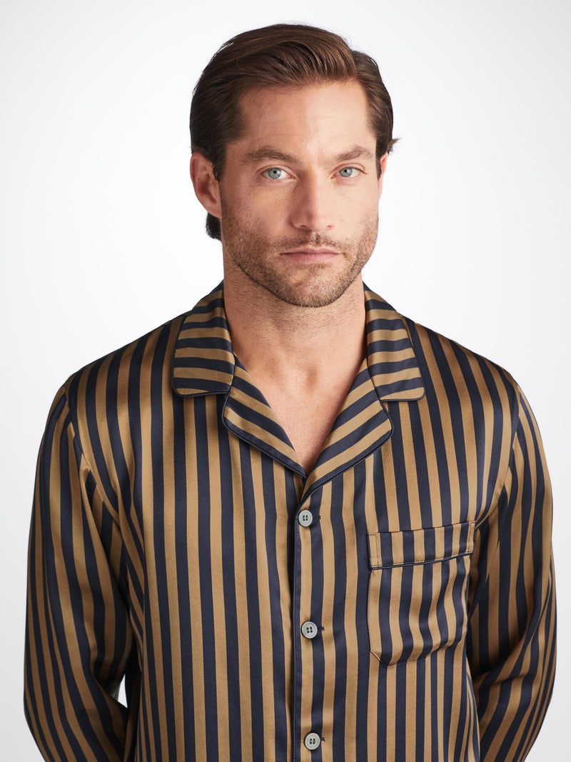 Men's Pajamas Brindisi 107 Silk Satin Navy - 2