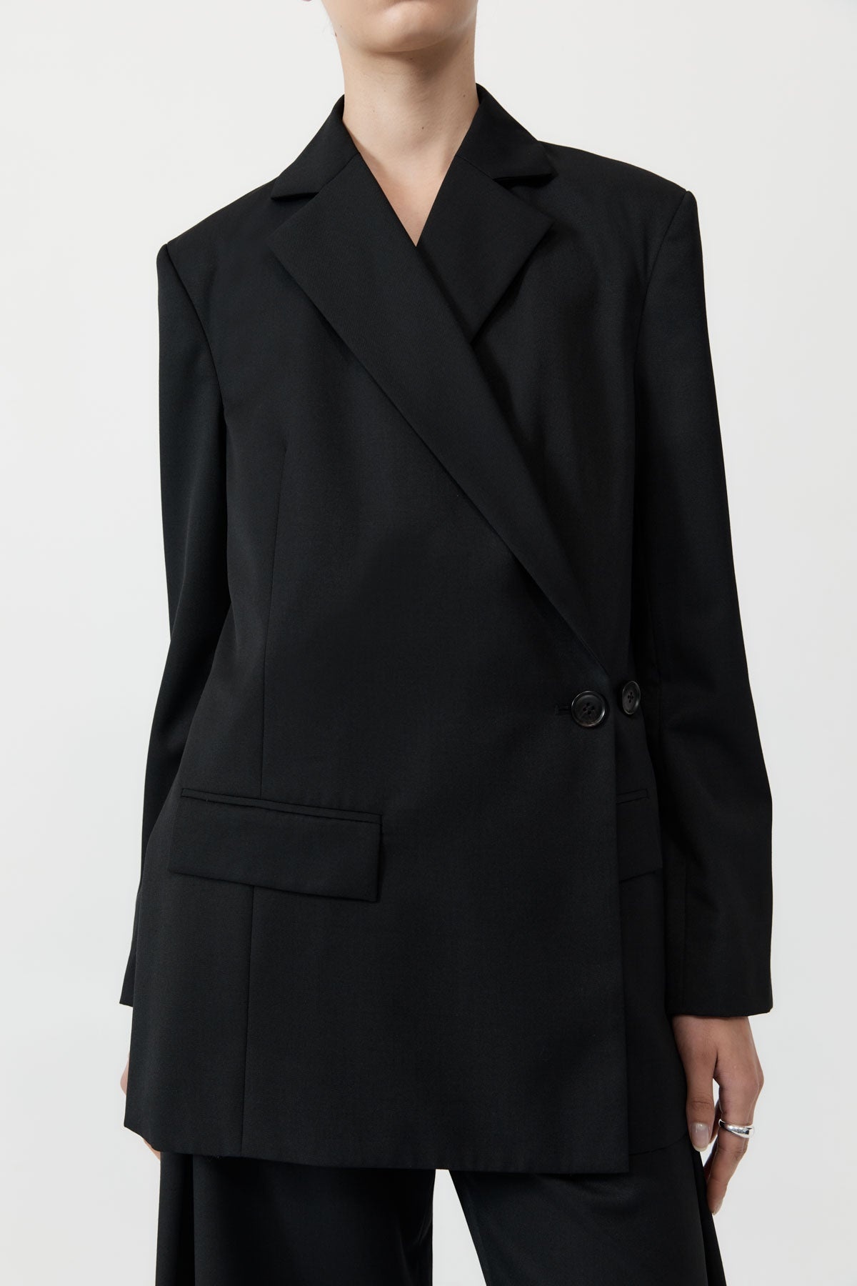 Wrap Blazer - Black - 3