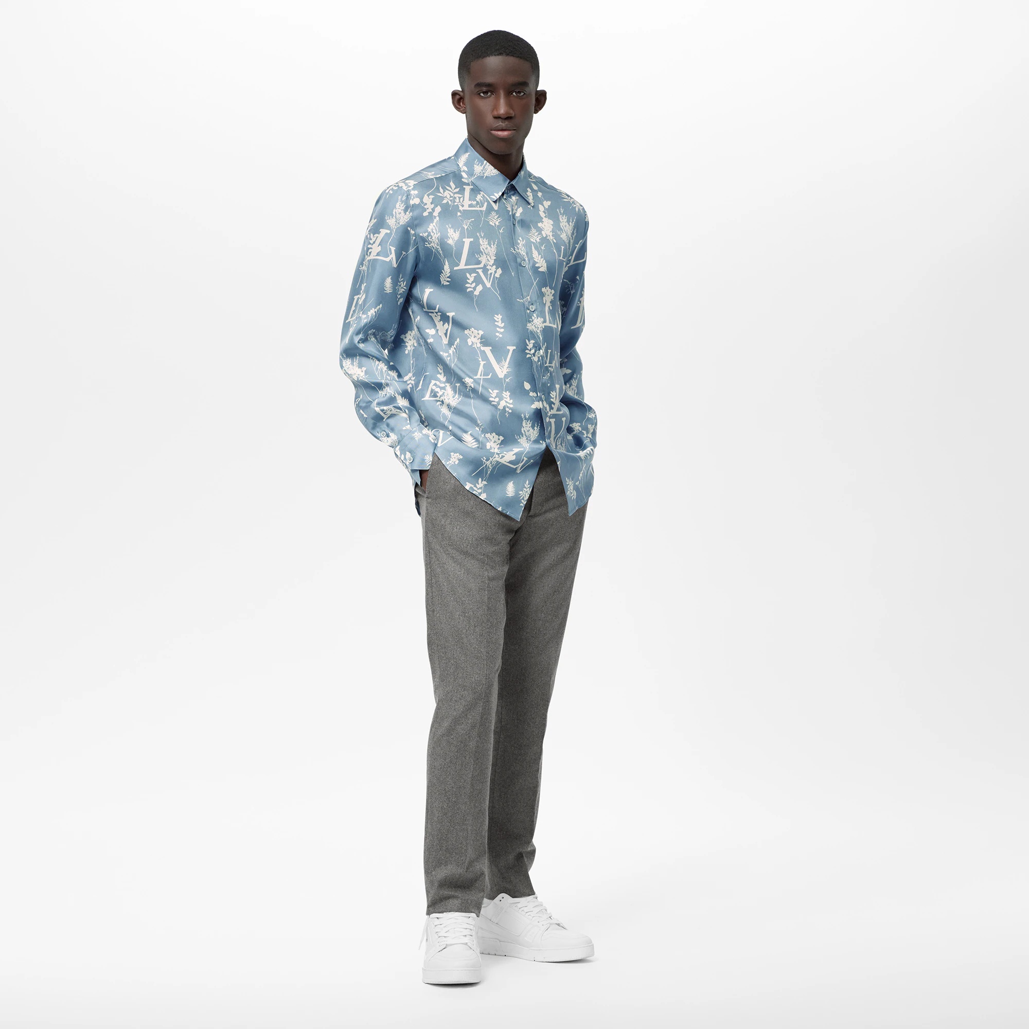 LV Printed Leaf Regular Shirt - 4