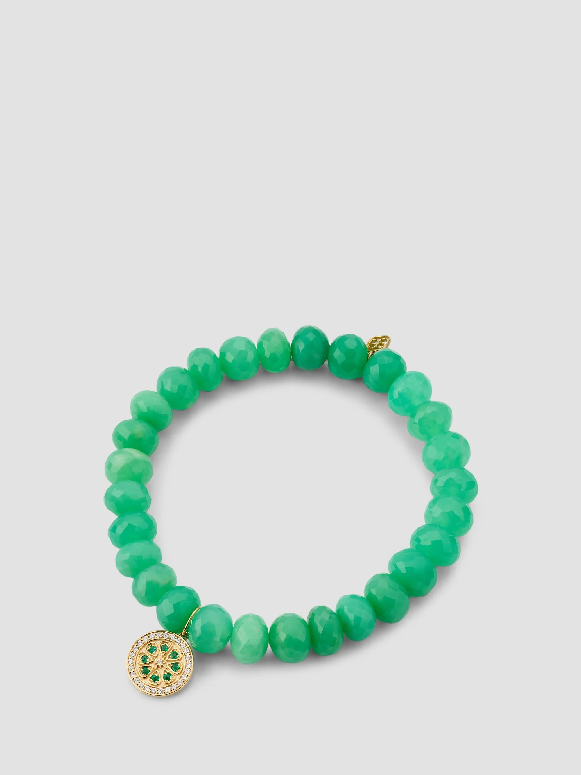 Women's 14K Yellow Gold, Chrysoprase & Multi-Gemstone Beaded Stretch Bracelet - Green - 1