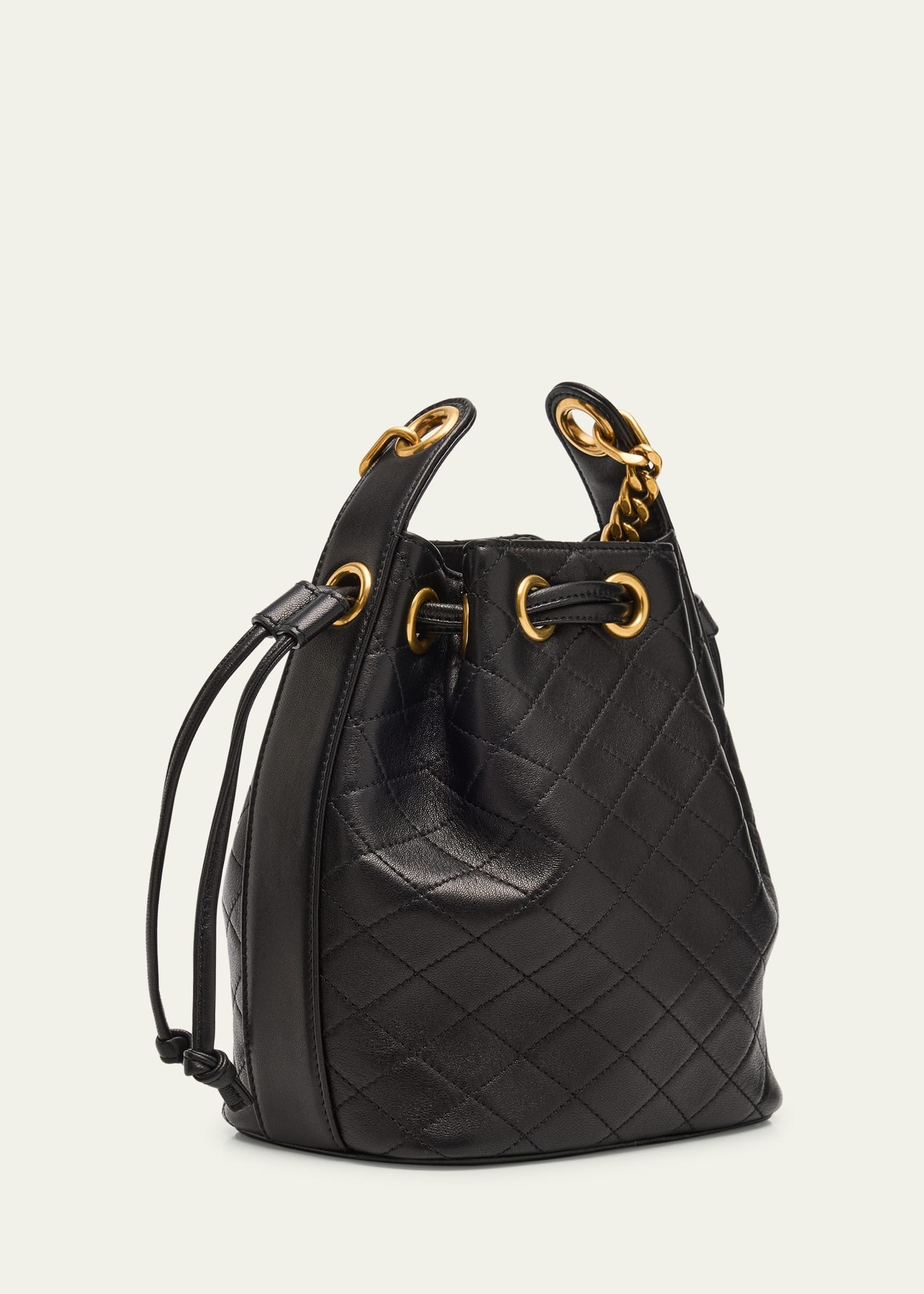 Cassandra Small YSL Bucket Bag in Quilted Leather - 3
