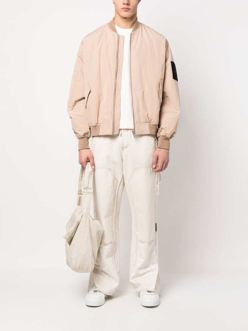 424 logo-patch quilted bomber jacket outlook