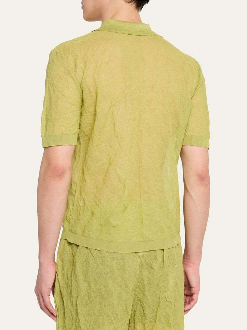 Men's Origami Crinkled Polo Shirt 3