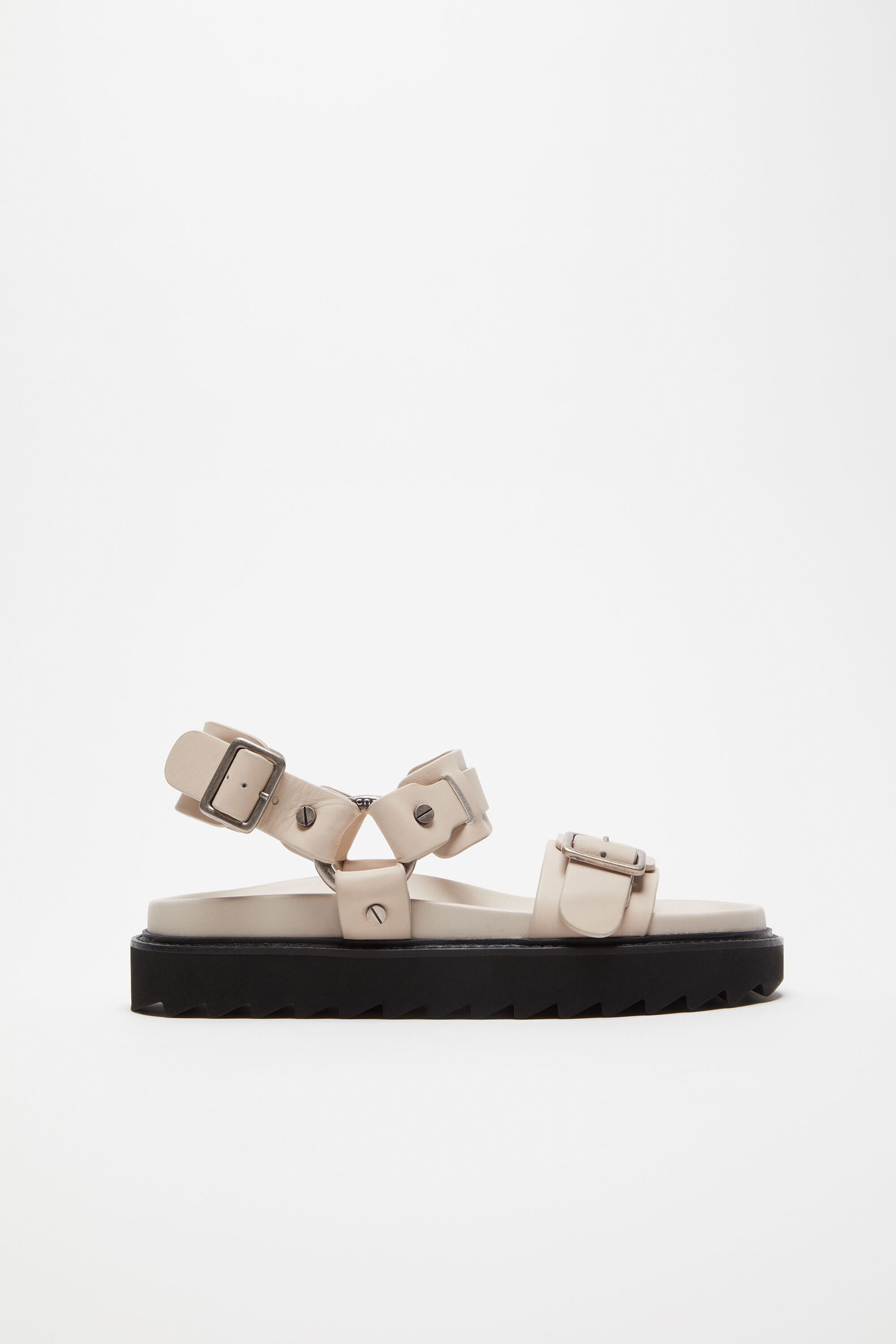 Leather buckle sandal - Sand beige - 1