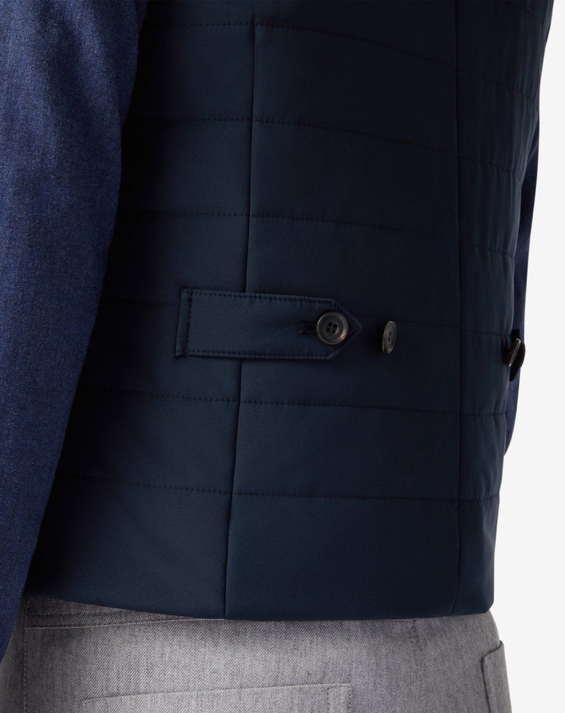 Blue padded techno poplin gilet 4