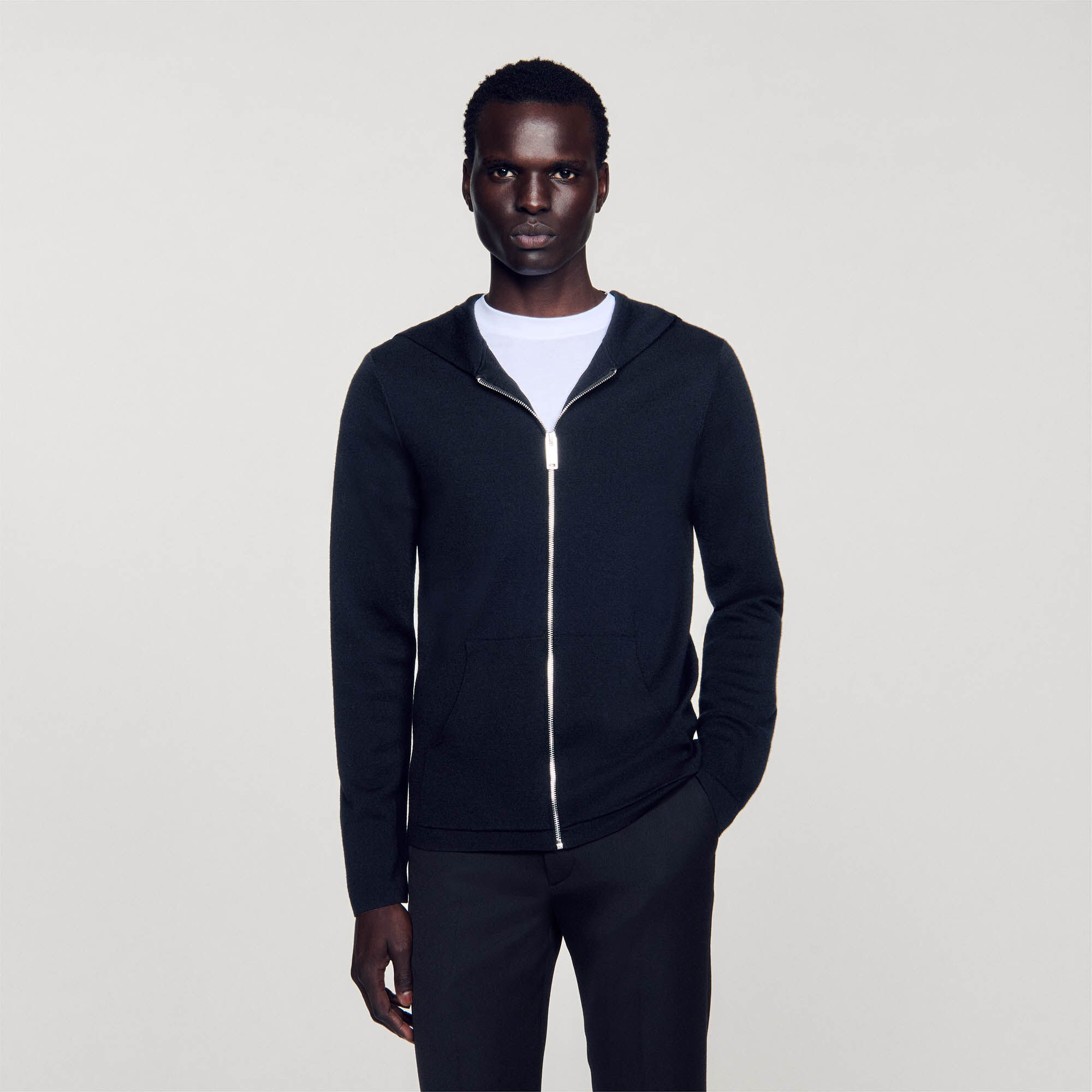 ZIPPED CARDIGAN WITH HOOD - 5