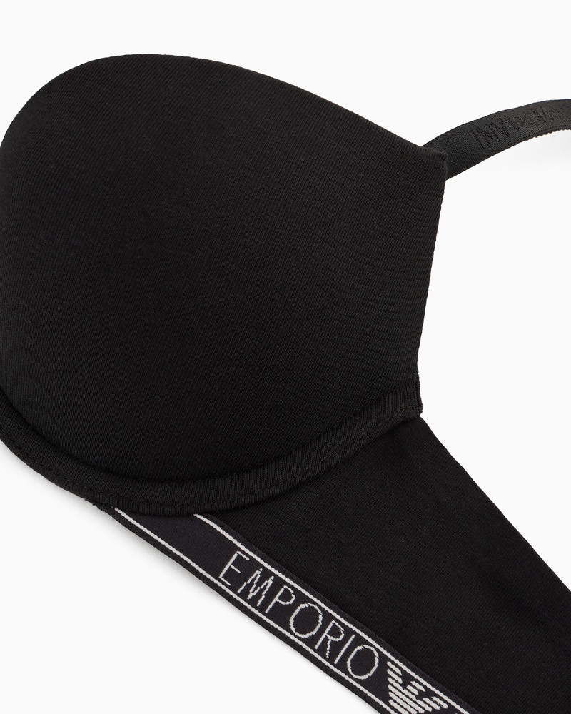 EMPORIO ARMANI ASV Essential organic-cotton push-up bra with logo outlook