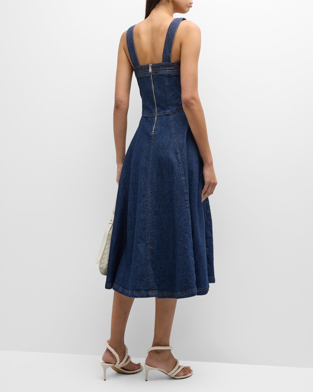 Cici Bustier Denim Pinafore Midi Dress - 6