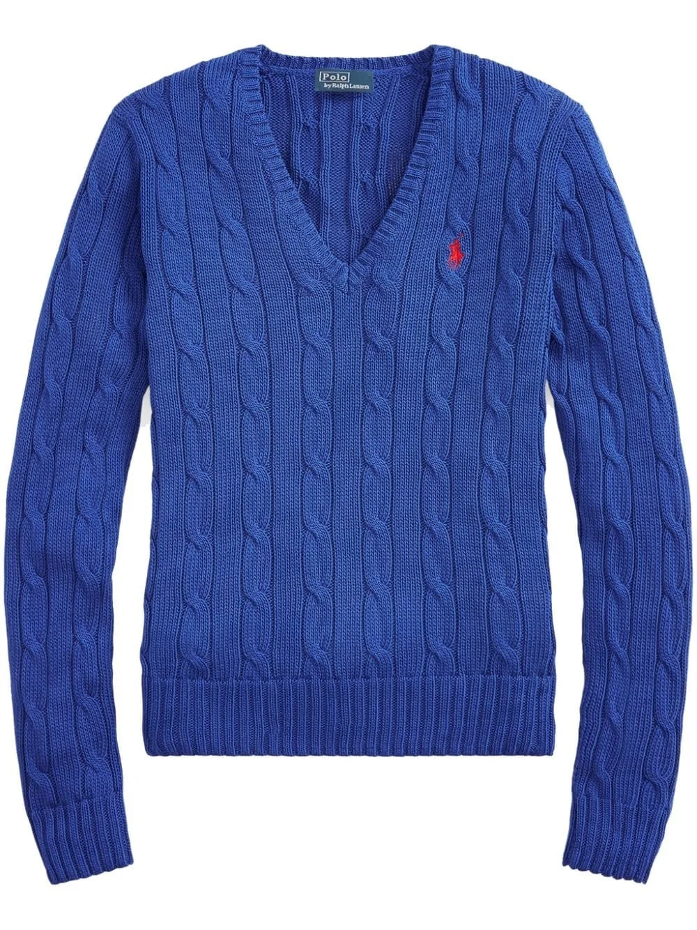 logo-embroidered cable-knit sweatshirt - 1