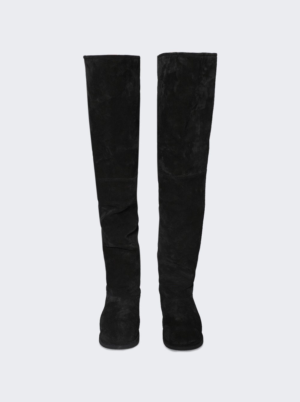 Heidi Thigh High Boot Crosta Black And Ivory Shearling - 3