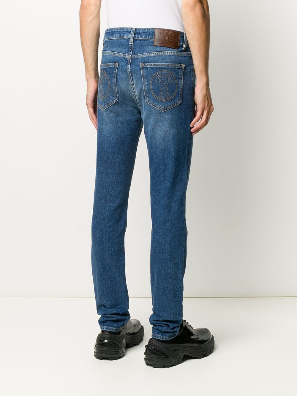 Double Question Mark slim-fit jeans - 4