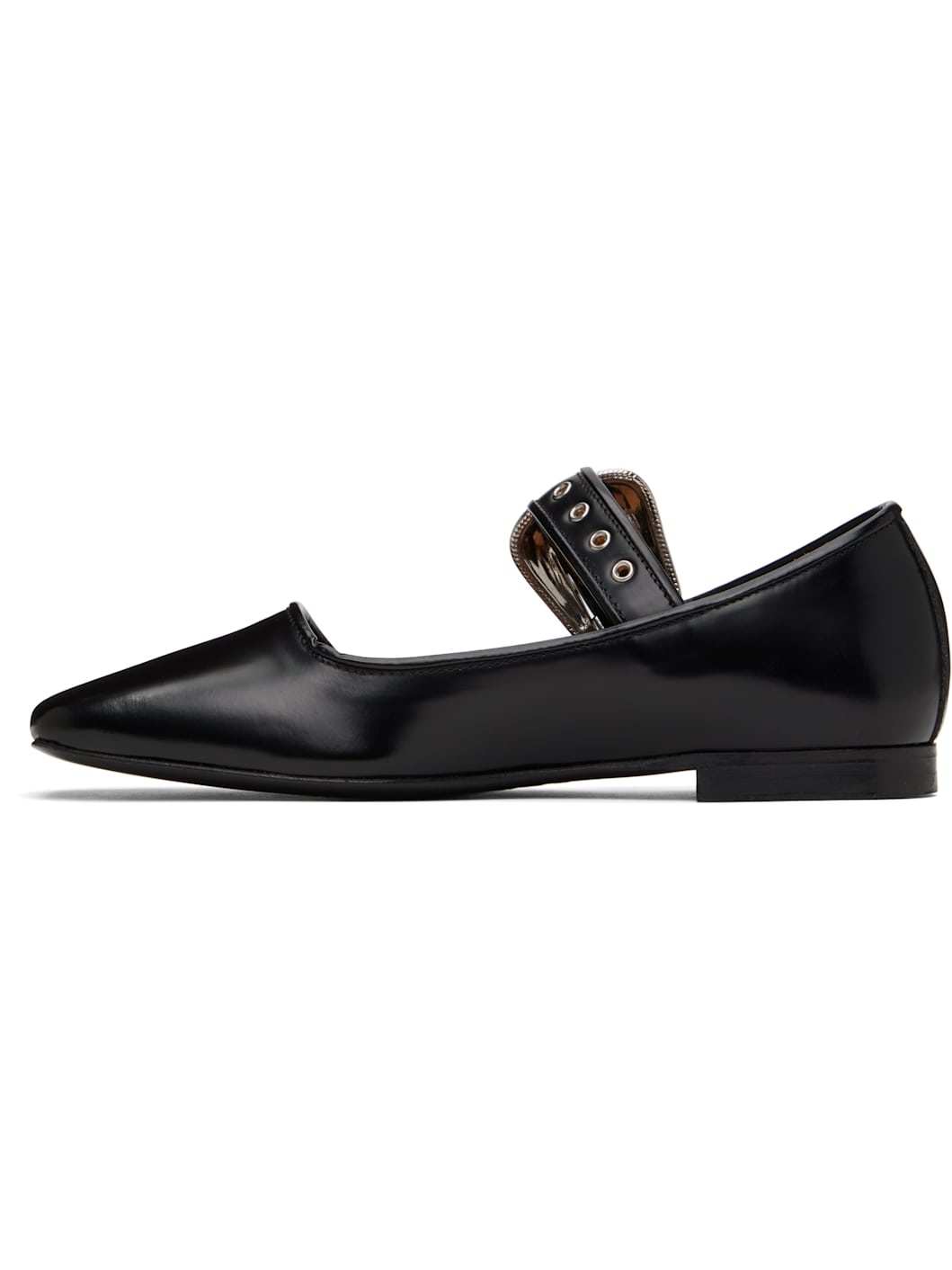 Black Mary Jane Ballerina Flats - 3