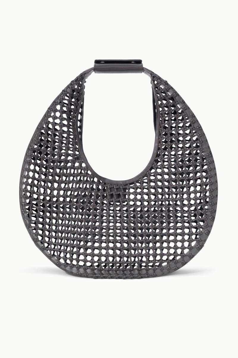 STAUD LARGE MOON HAND-KNOTTED BAG ESPRESSO 1